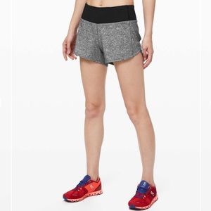 🍋Lululemon-NWOT-Speed Up Short-Long *4"-Heather Lux Multi Black/Black